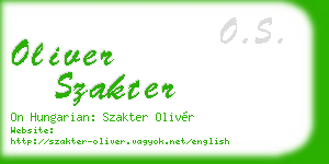 oliver szakter business card