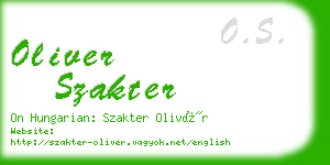 oliver szakter business card